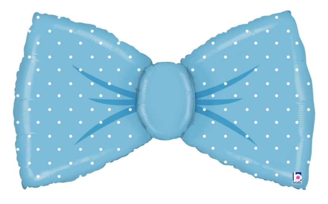 BLUE BOW BALLOON Betallic Balloons Bonjour Fete - Party Supplies
