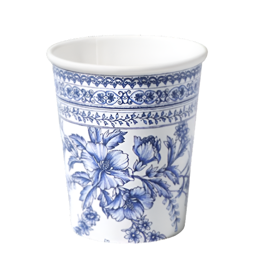 BLUE FRENCH TOILE PAPER PARTY CUPS Coterie Party Supplies Cups Bonjour Fete - Party Supplies