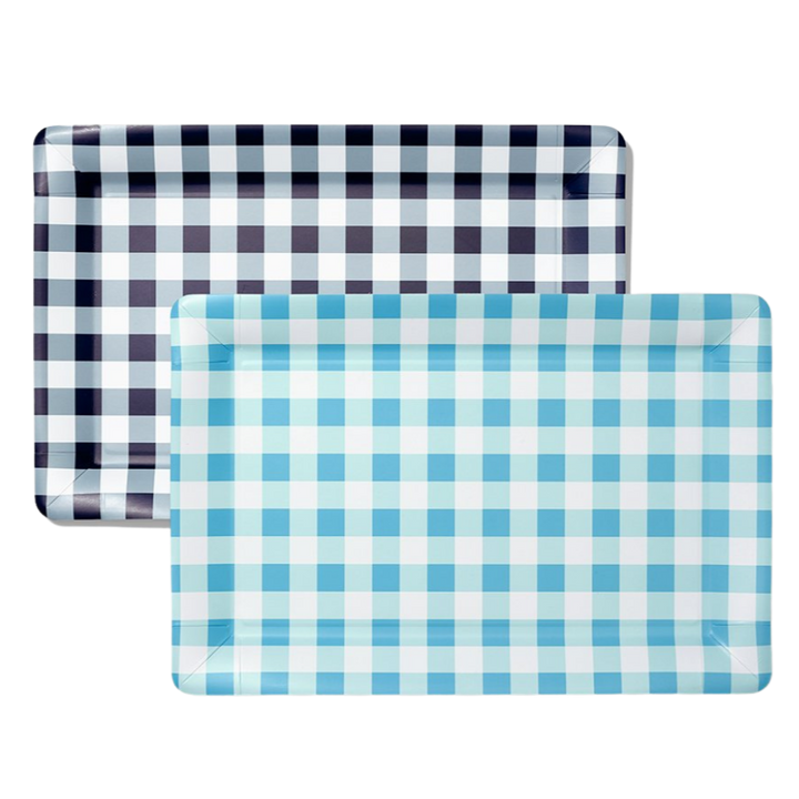 GINGHAM SERVING TRAY Coterie Party Supplies Plates Bonjour Fete - Party Supplies