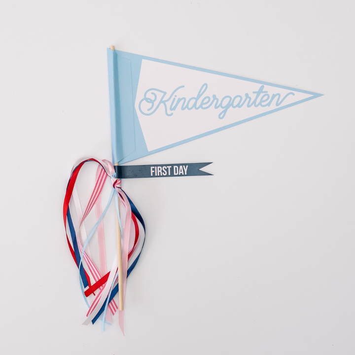 SCHOOL FLAG BF X THREAD MAMA Thread Mama Garlands & Banners KINDERGARTEN (BLUE) Bonjour Fete - Party Supplies