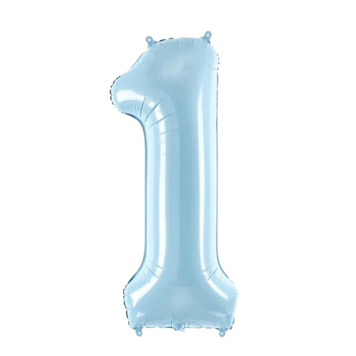 NUMBER 1 FOIL BALLOON LA Balloons Balloons 34" / Light Blue Bonjour Fete - Party Supplies