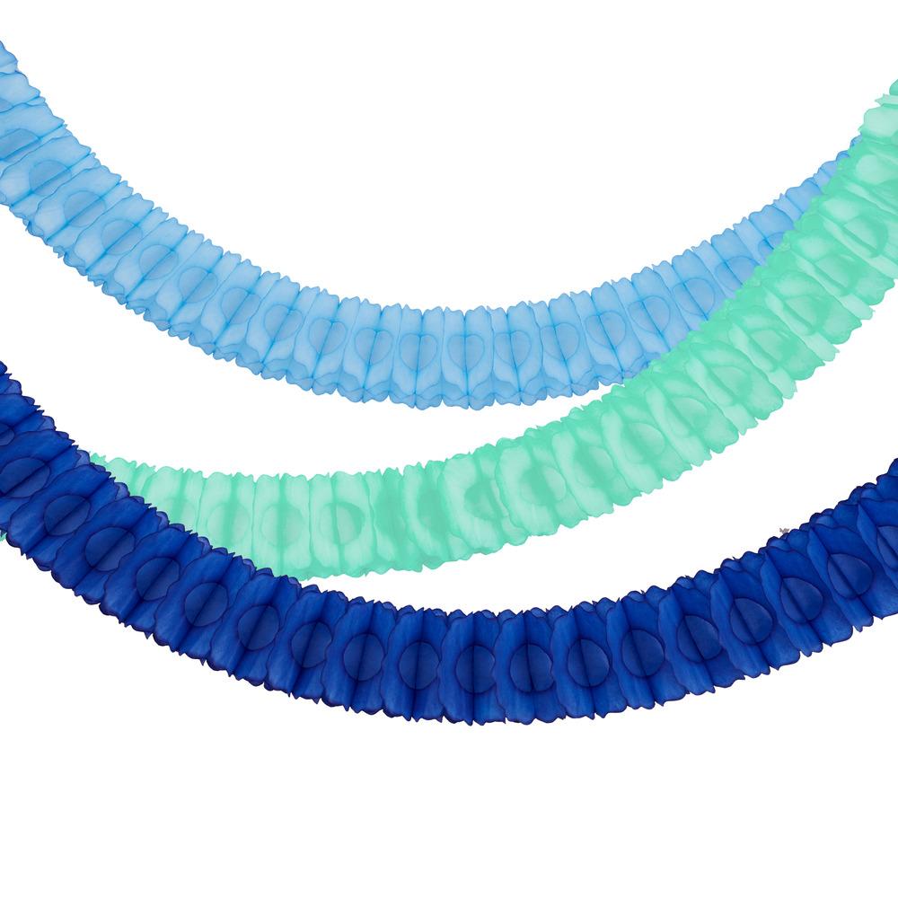 3 BLUE HONEYCOMB GARLANDS Meri Meri Garlands & Banners Bonjour Fete - Party Supplies