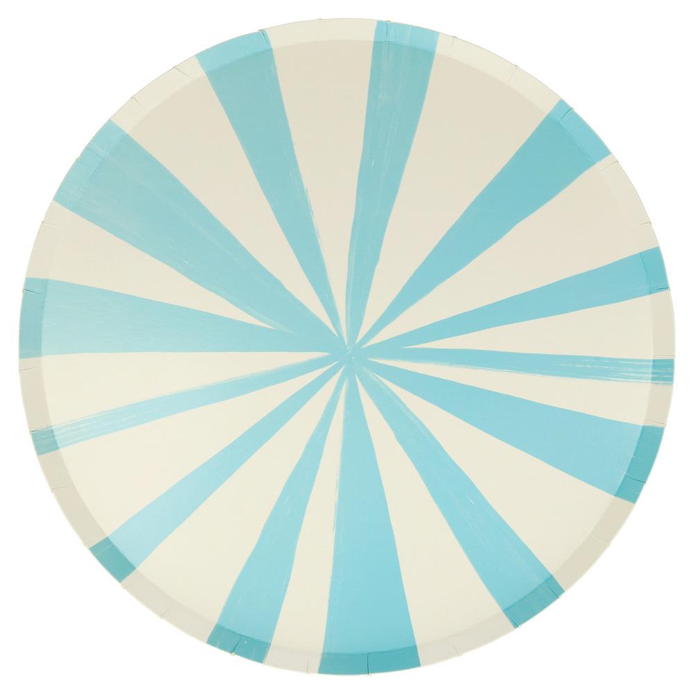 BLUE STRIPE SIDE PLATES Meri Meri Plates Bonjour Fete - Party Supplies