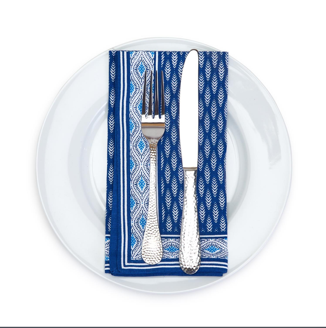 BLUE PRINTED DISH TOWELS Two's Company Bonjour Fete - Party Supplies