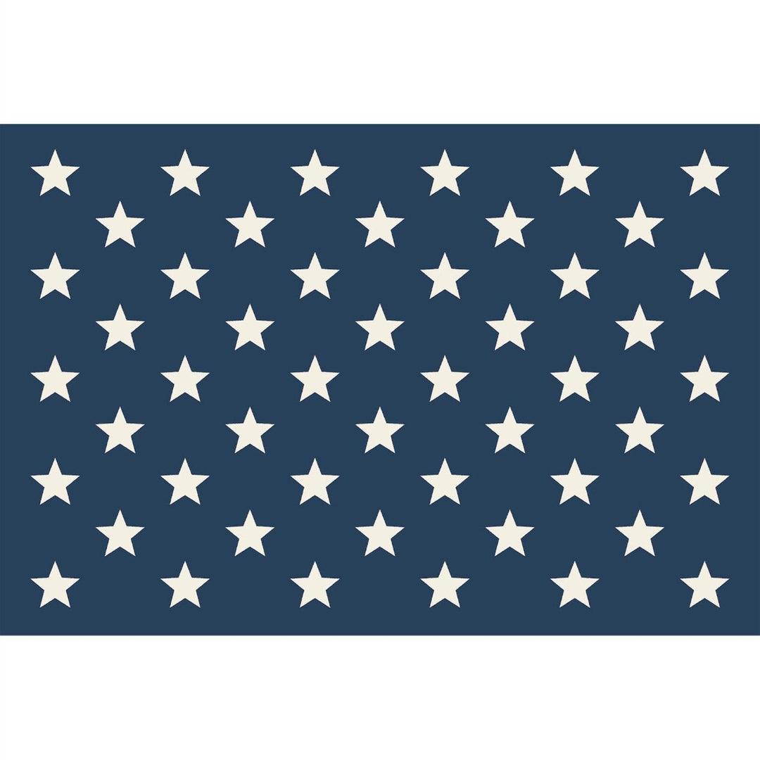WHITE STARS ON BLUE PLACEMAT Hester & Cook Placemats Bonjour Fete - Party Supplies