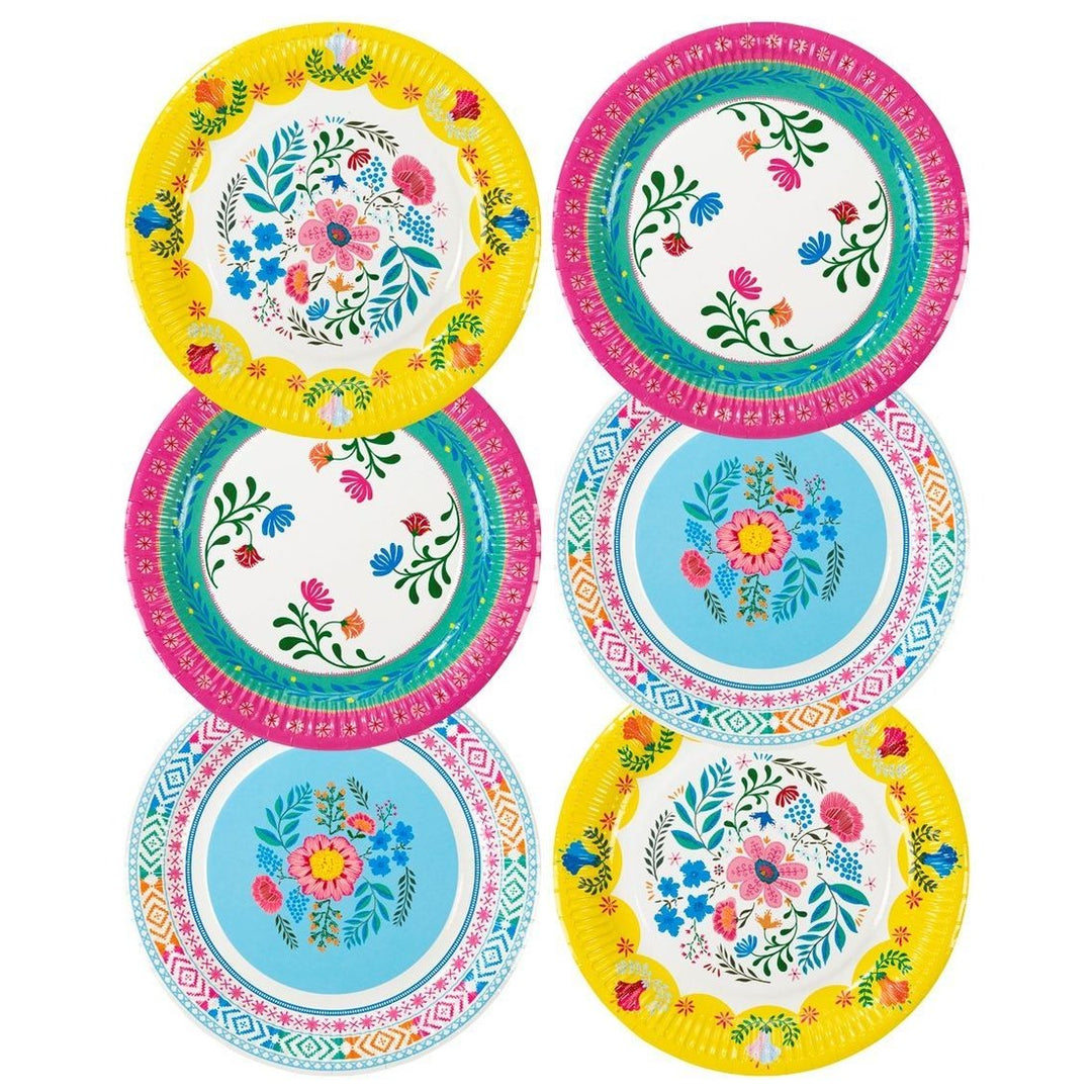 BOHO FLORAL PAPER PLATES Talking Tables Plates Bonjour Fete - Party Supplies