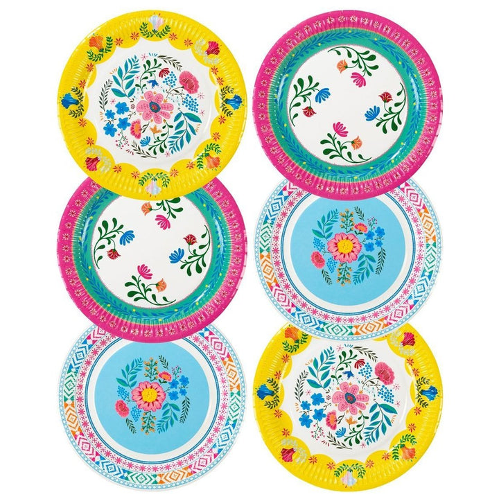 BOHO FLORAL PAPER PLATES Talking Tables Plates Bonjour Fete - Party Supplies