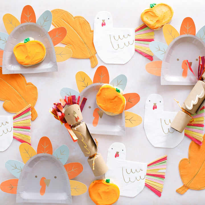 THANKSGIVING TURKEY TABLE CRACKERS Meri Meri Thanksgiving Favors Bonjour Fete - Party Supplies