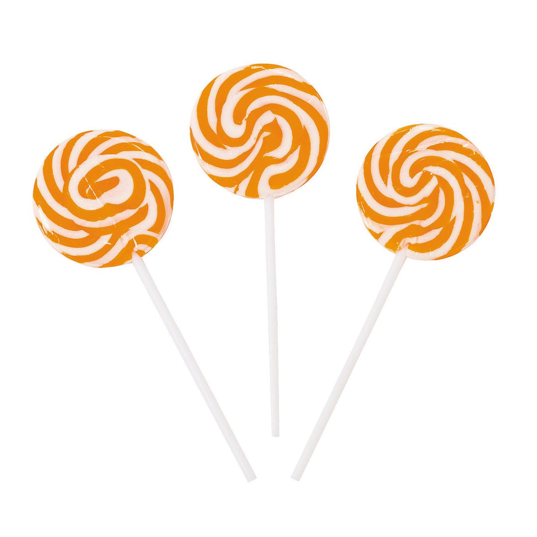 BRIGHT ORANGE SWIRL POPS Fun Express Candy Bonjour Fete - Party Supplies