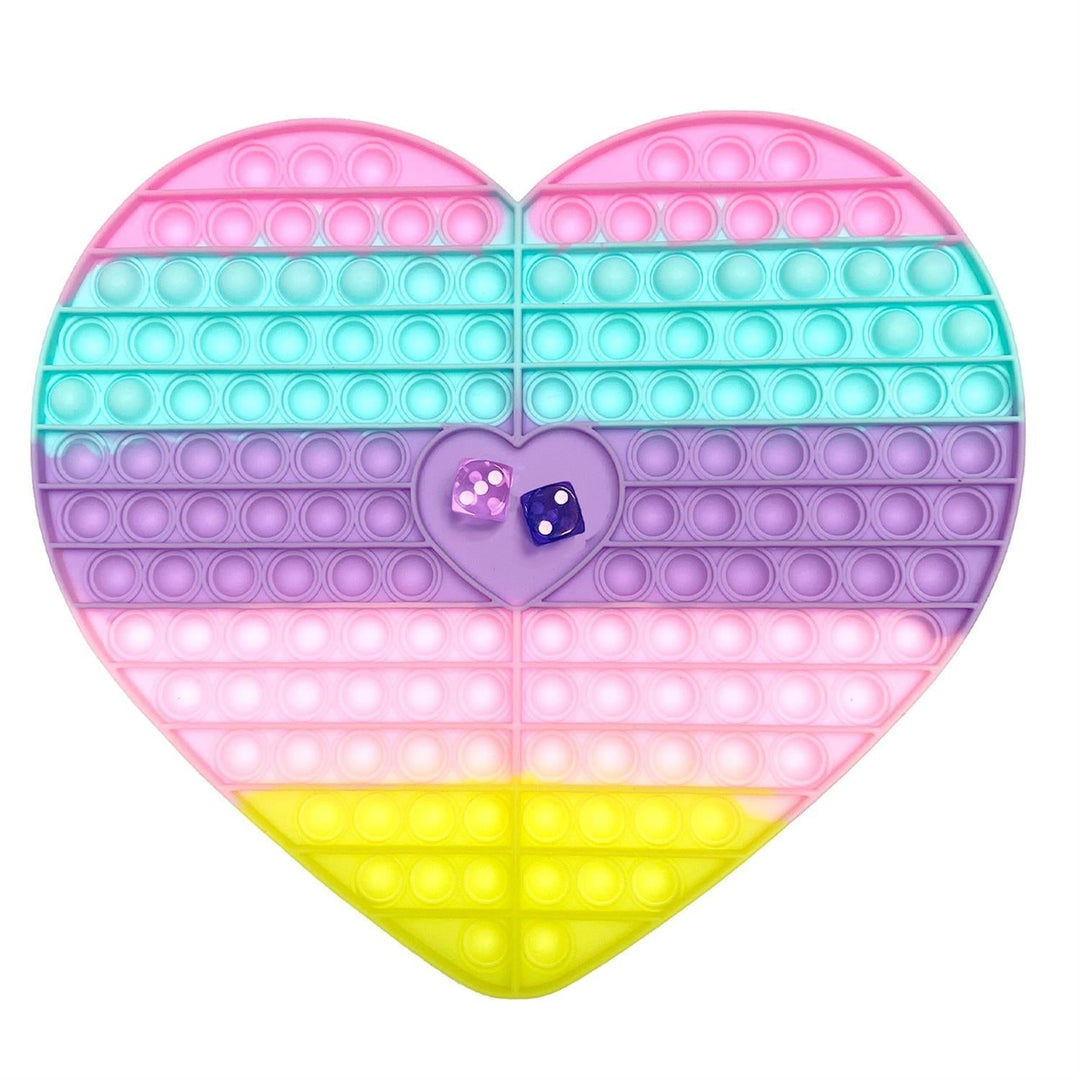RAINBOW HEART BUBBLE POPPER GAME Two's Company Toys Bonjour Fete - Party Supplies