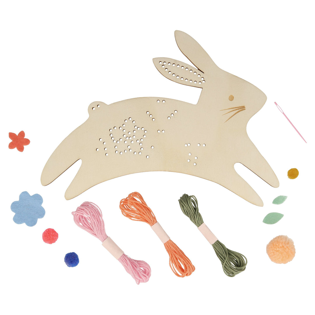 BUNNY EMBROIDERY CRAFT KIT Meri Meri Easter Favors Bonjour Fete - Party Supplies