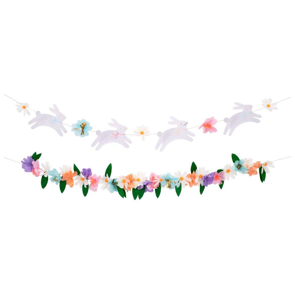 EASTER BUNNY FLORAL GARLAND Meri Meri Garlands & Banners Bonjour Fete - Party Supplies