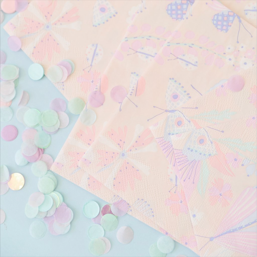 FLUTTER BUTTERFLY LARGE NAPKINS Daydream Society Napkins Bonjour Fete - Party Supplies