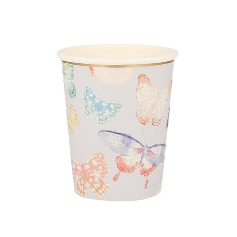 BUTTERFLY THEMED PARTY CUPS Meri Meri Cups Bonjour Fete - Party Supplies