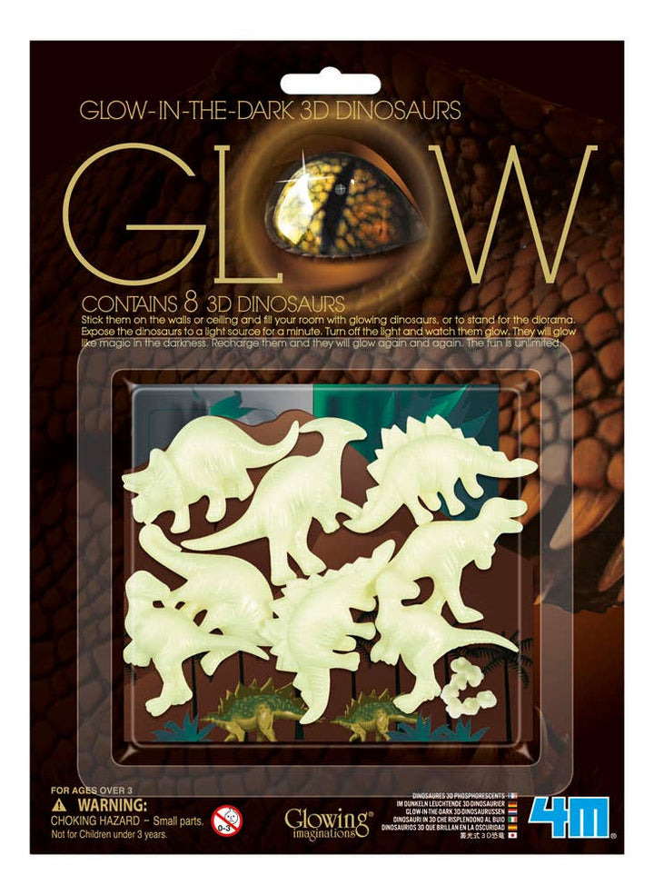 4M Glow-In-The-Dark 3D Dinosaur Toysmith Stocking Stuffers & Holiday Party Favors Bonjour Fete - Party Supplies
