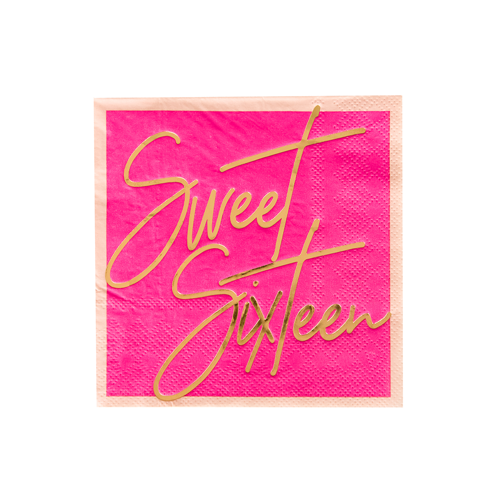 Milestone "Sweet Sixteen" Cocktail Napkins - 20 Pk. Jollity & Co. + Daydream Society Bonjour Fete - Party Supplies