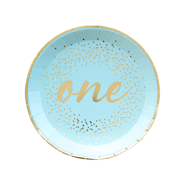 FIRST 1ST BIRTHDAY PARTY PLATES IN BLUE Jollity & Co. + Daydream Society Plates Bonjour Fete - Party Supplies