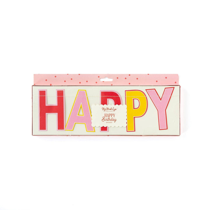 HBD805-Pink Birthday "Happy Birthday" Banner My Mind’s Eye Bonjour Fete - Party Supplies
