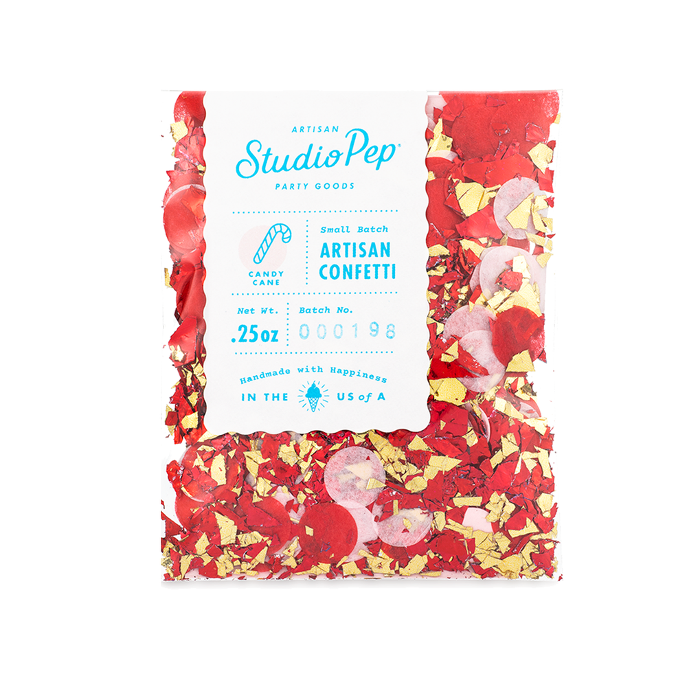 CANDY CANE CONFETTI MIX Studio Pep CHRISTMAS DECOR 1/4 OZ Small Bag Bonjour Fete - Party Supplies