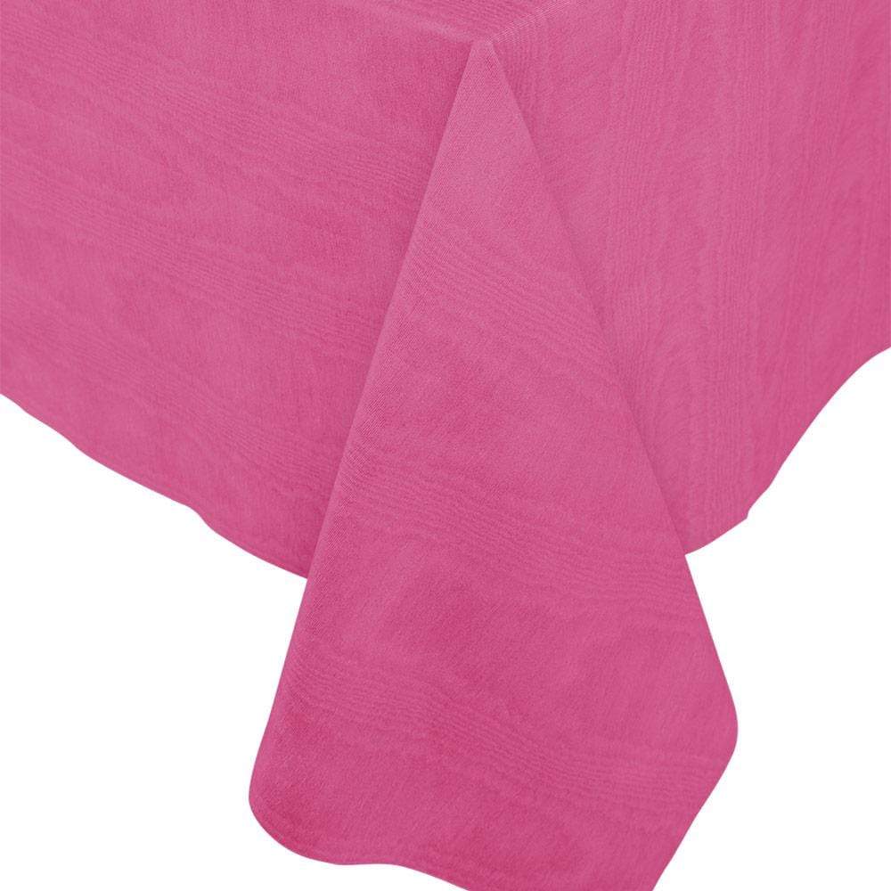 FUCHSIA PINK LINEN LIKE TABLE COVER Caspari Table Cover Bonjour Fete - Party Supplies