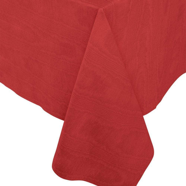RED MOIRE LINEN LIKE TABLE COVER Caspari Table Cover Bonjour Fete - Party Supplies