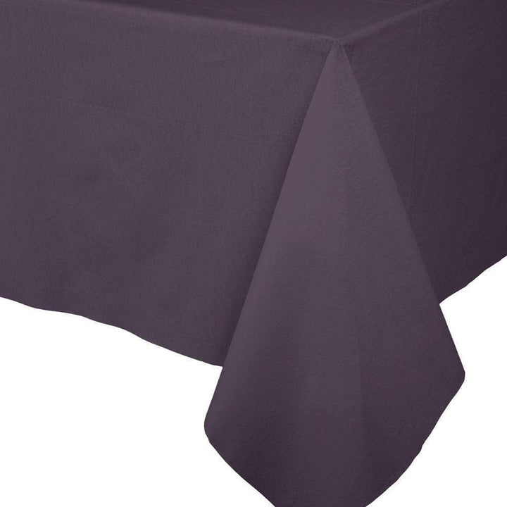 AUBERGINE PURPLE LINEN LIKE TABLE COVER Caspari Table Cover Bonjour Fete - Party Supplies