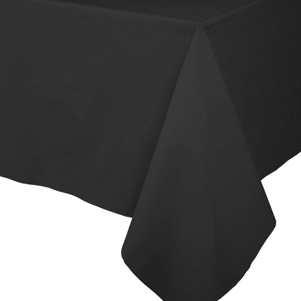 BLACK LINEN LIKE TABLE COVER Caspari Table Cover Bonjour Fete - Party Supplies