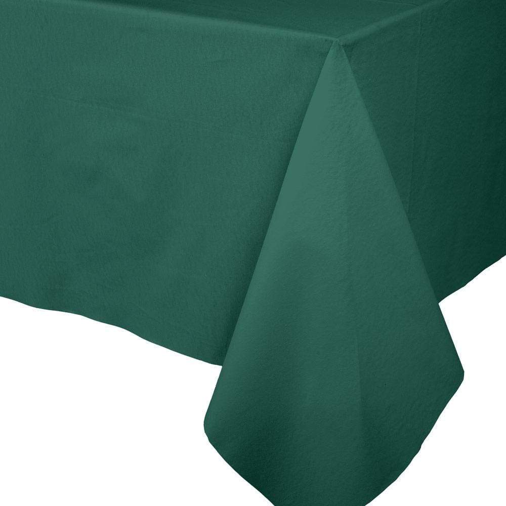 HUNTER GREEN LINEN LIKE TABLE COVER Caspari Table Cover Bonjour Fete - Party Supplies
