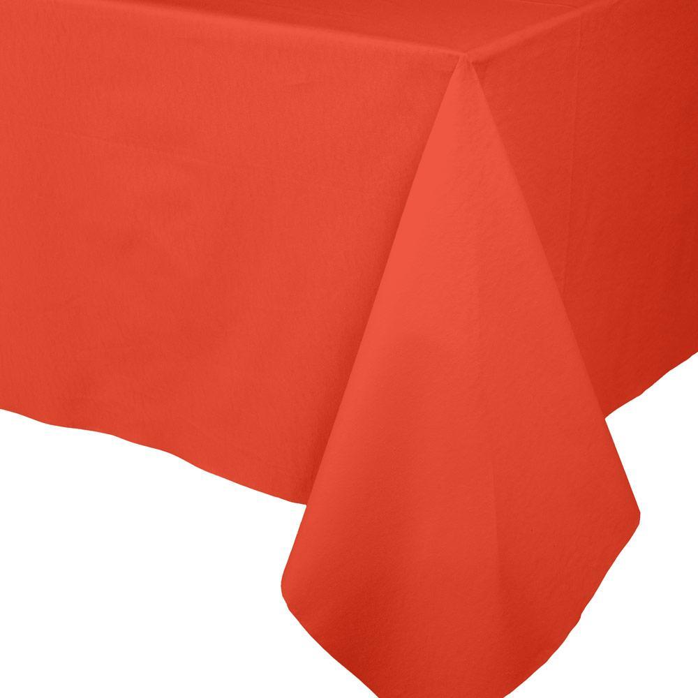 ORANGE LINEN LIKE TABLE COVER Caspari Table Cover Bonjour Fete - Party Supplies