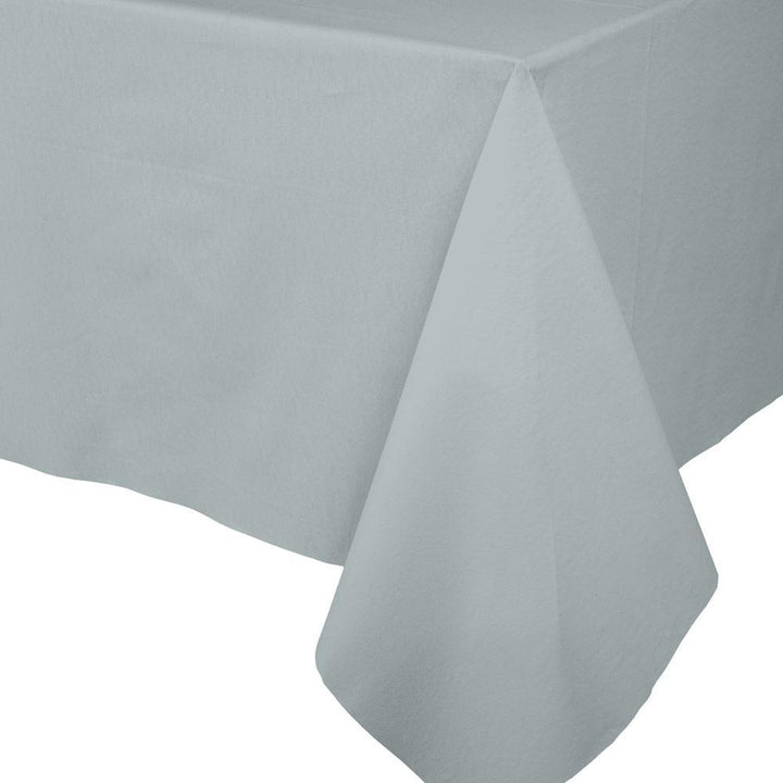 SILVER PAPER LINEN LIKE TABLE COVER Caspari Table Cover Bonjour Fete - Party Supplies