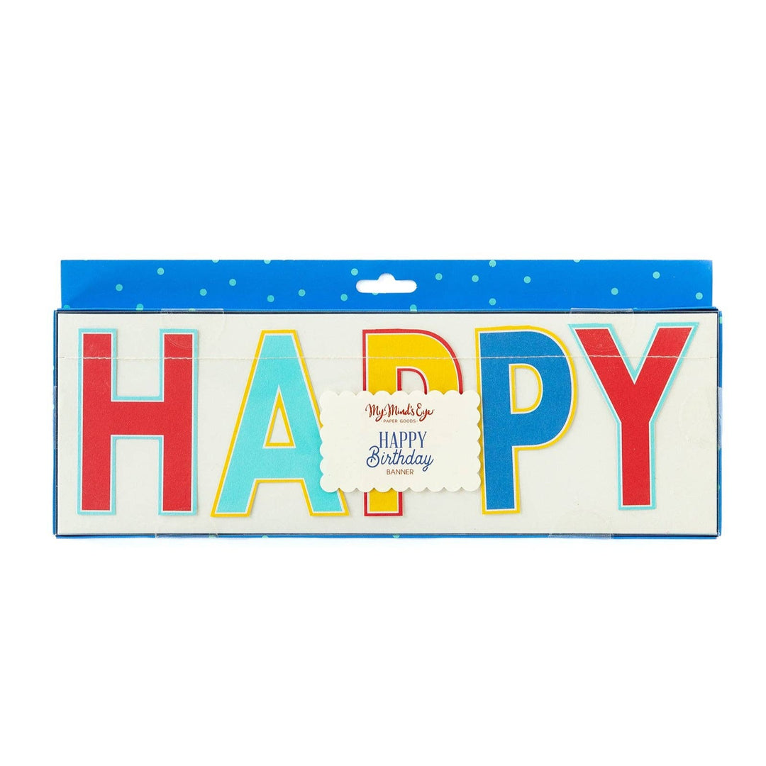 HBD806-Blue Birthday "Happy Birthday" Banner My Mind’s Eye Bonjour Fete - Party Supplies