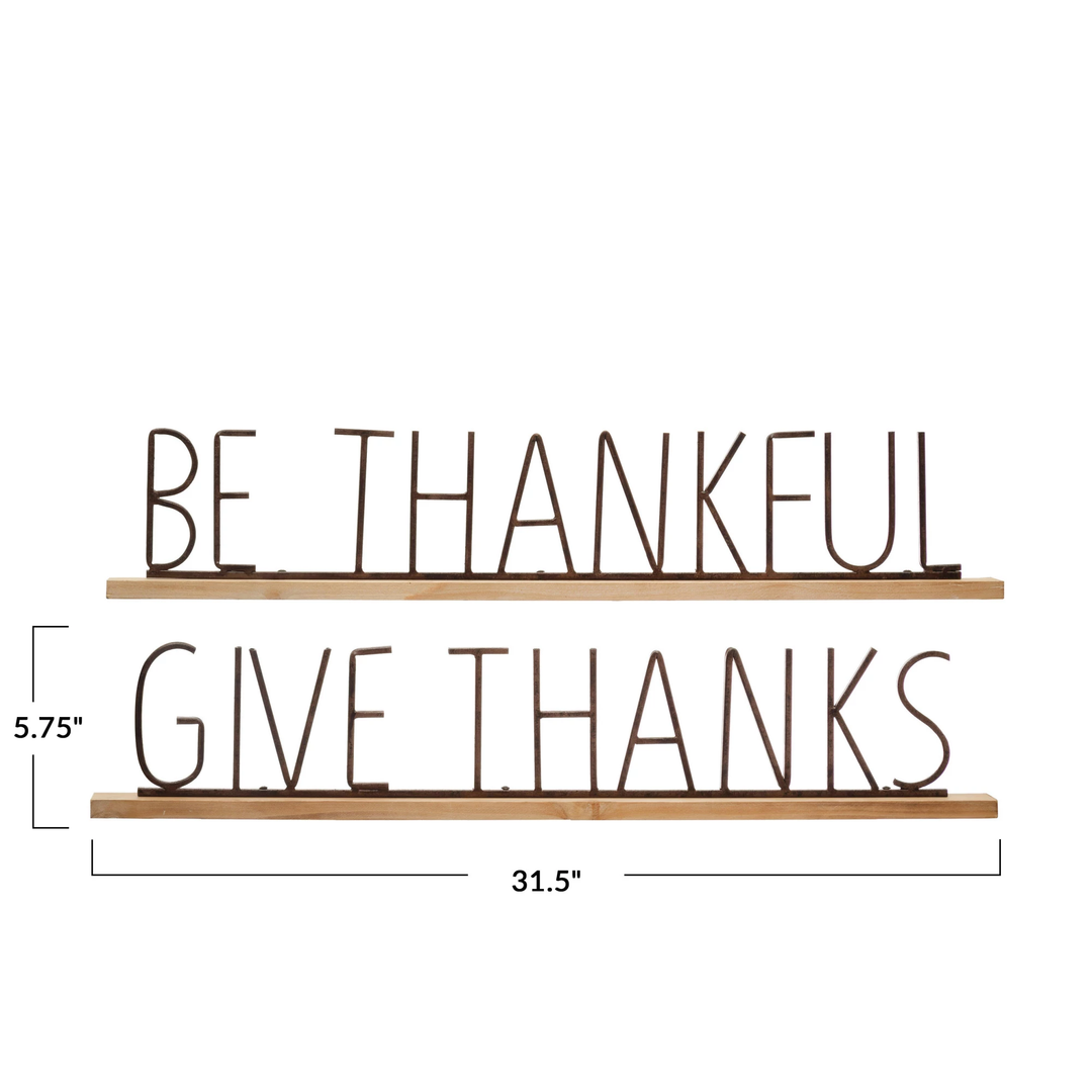 MANTEL DECOR WITH FALL PHRASES Creative Co-op Home Decor Bonjour Fete - Party Supplies