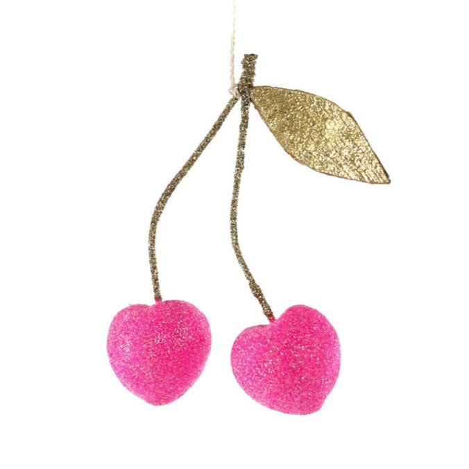 Pink Cherry Hearts Christmas Ornaments Food & Drink Ornaments by Cody Foster