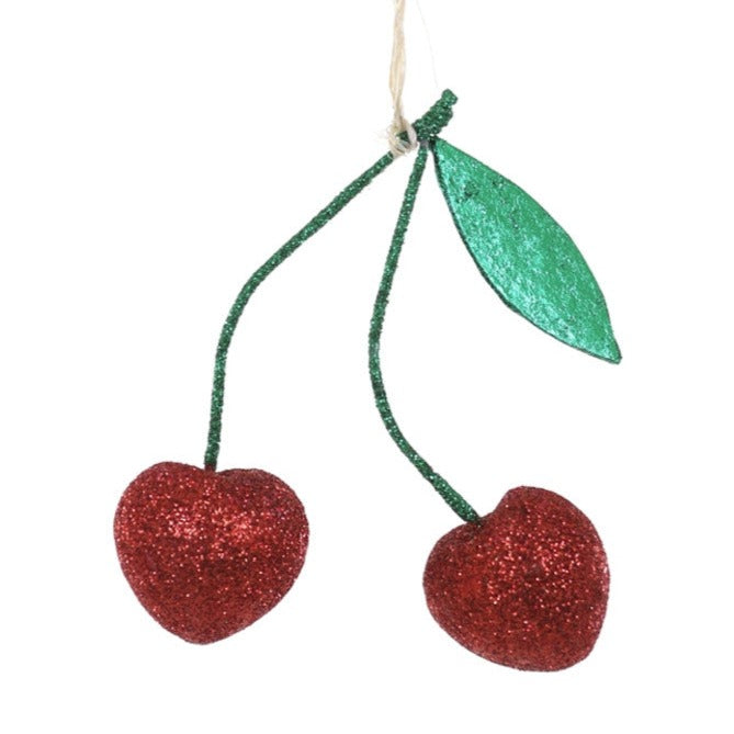 Red Cherry Hearts Christmas Ornaments Food & Drink Ornaments by Cody Foster