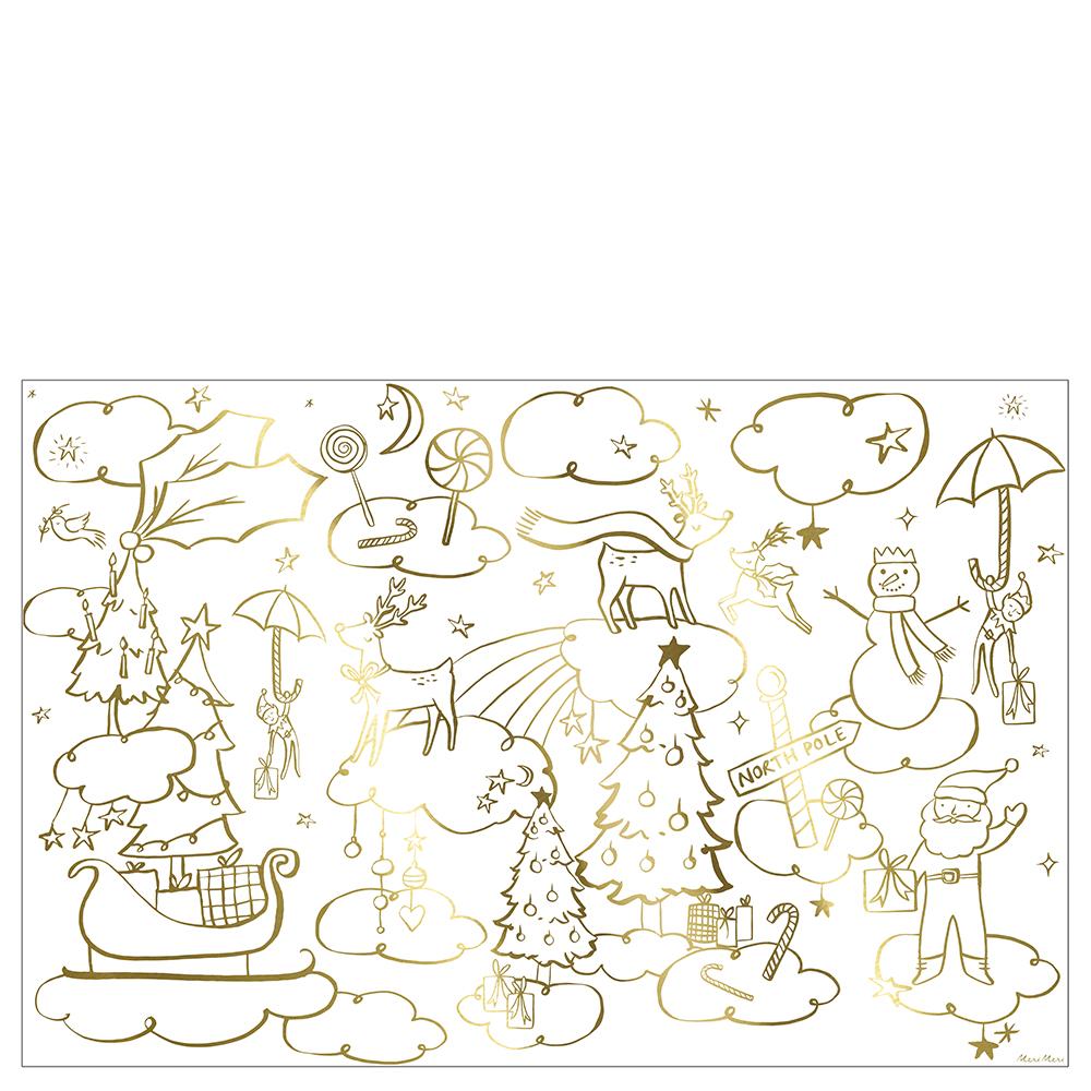 CHRISTMAS COLORING POSTERS Meri Meri Christmas Activity Bonjour Fete - Party Supplies