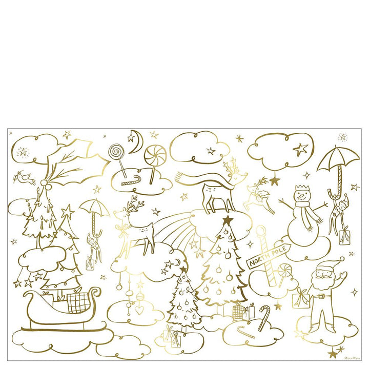 CHRISTMAS COLORING POSTERS Meri Meri Christmas Activity Bonjour Fete - Party Supplies