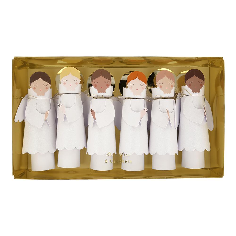 LARGE ANGEL CRACKERS Meri Meri Christmas Crackers Bonjour Fete - Party Supplies