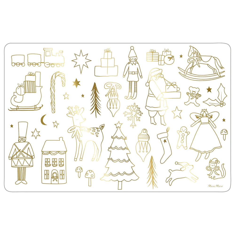 CHRISTMAS COLORING PLACEMATS Meri Meri Christmas Activity Bonjour Fete - Party Supplies