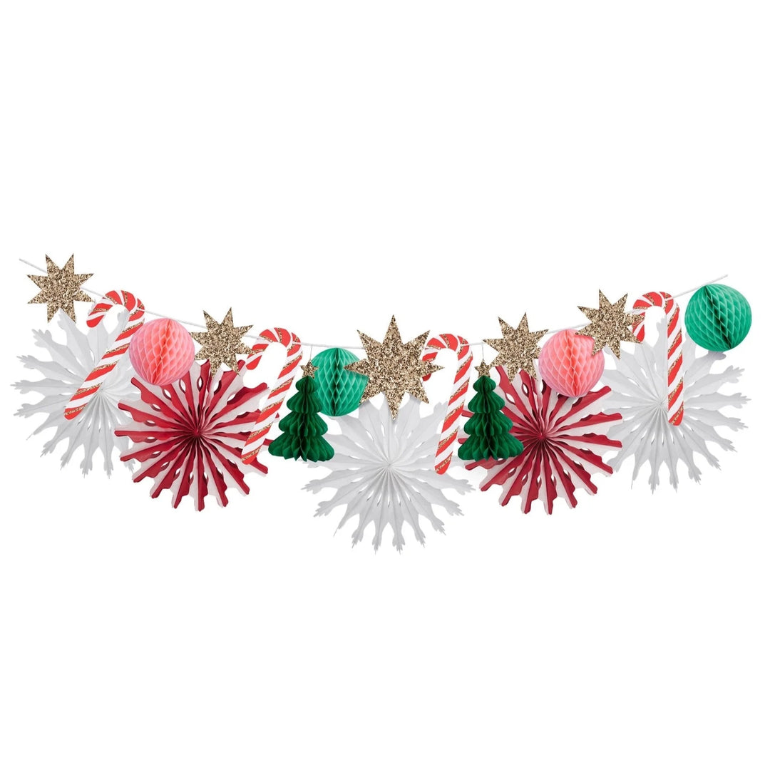 CHRISTMAS HONEYCOMB GARLAND Meri Meri Christmas Holiday Party Decorations Bonjour Fete - Party Supplies