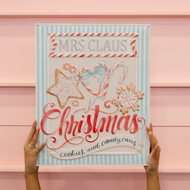 MRS. CLAUS' COOKIE EMBOSSED WALL ART Raz Bonjour Fete - Party Supplies