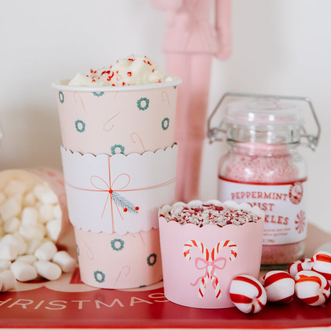 PINK CANDY CANES FOOD CUPS My Mind’s Eye Christmas Baking Bonjour Fete - Party Supplies