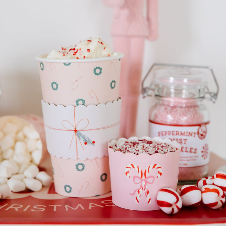 PINK CANDY CANES FOOD CUPS My Mind’s Eye Christmas Baking Bonjour Fete - Party Supplies
