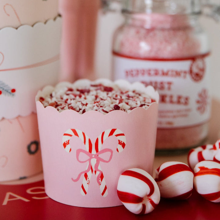 PINK CANDY CANES FOOD CUPS My Mind’s Eye Christmas Baking Bonjour Fete - Party Supplies