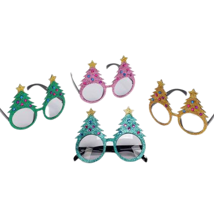 HOLIDAY TREE FUN GLASSES One Hundred 80 Degrees Christmas Wear Bonjour Fete - Party Supplies