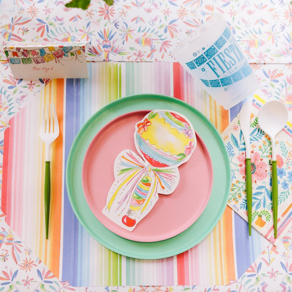 HANDPAINTED OTOMI FIESTA MARACA DIE-CUT ACCENTS Rosanne Beck Collections Bonjour Fete - Party Supplies