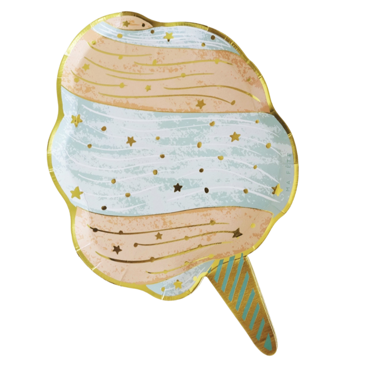 FUN FAIR COTTON CANDY PLATE Ma Fete Plates Bonjour Fete - Party Supplies