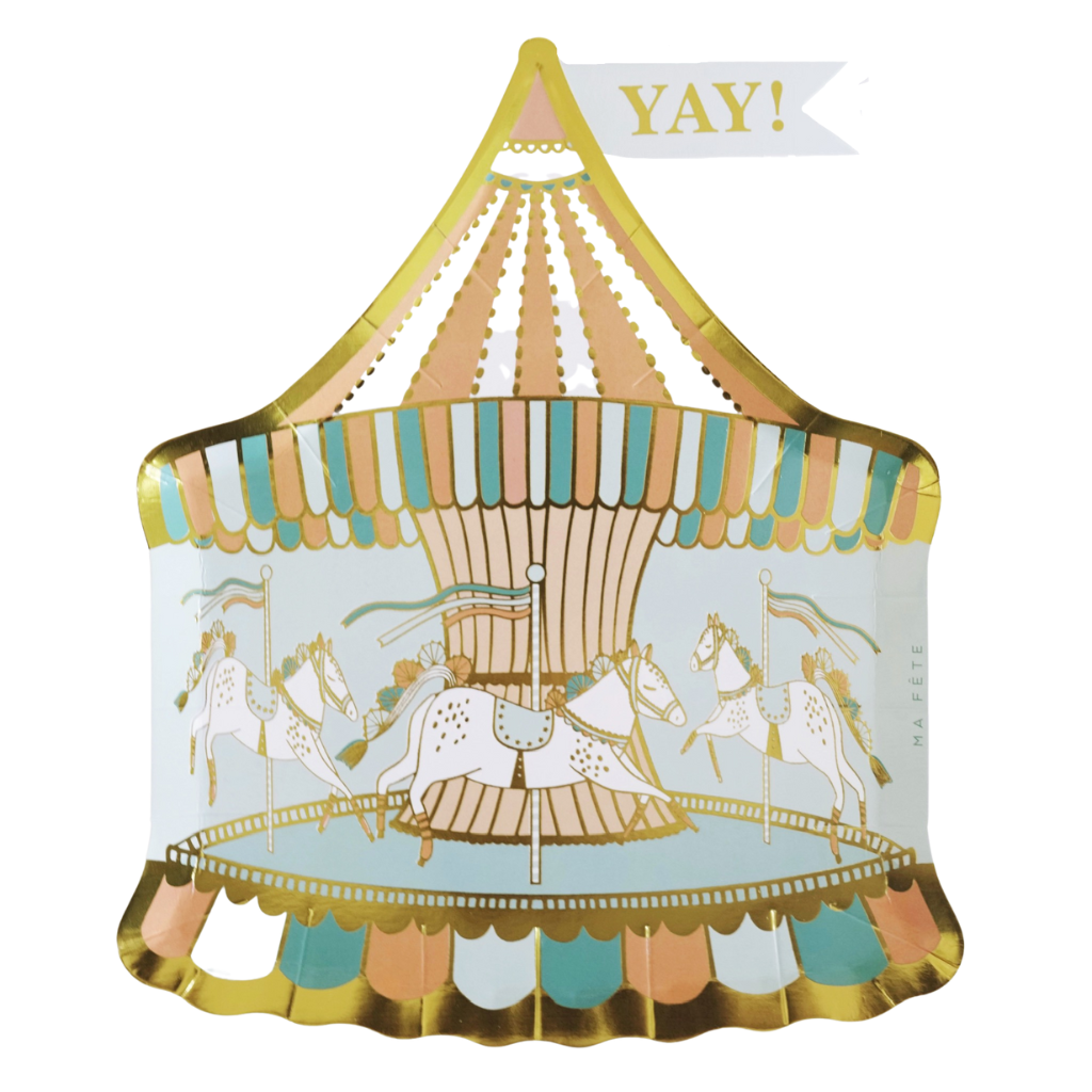 FUN FAIR CAROUSEL PLATES Ma Fete Plates Bonjour Fete - Party Supplies