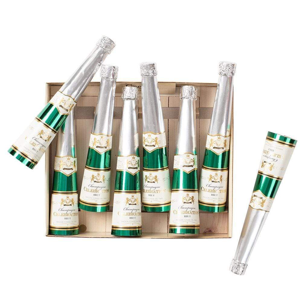 CHAMPAGNE BOTTLE CONE CELEBRATION CRACKERS BY CASPARI Caspari Bonjour Fete - Party Supplies