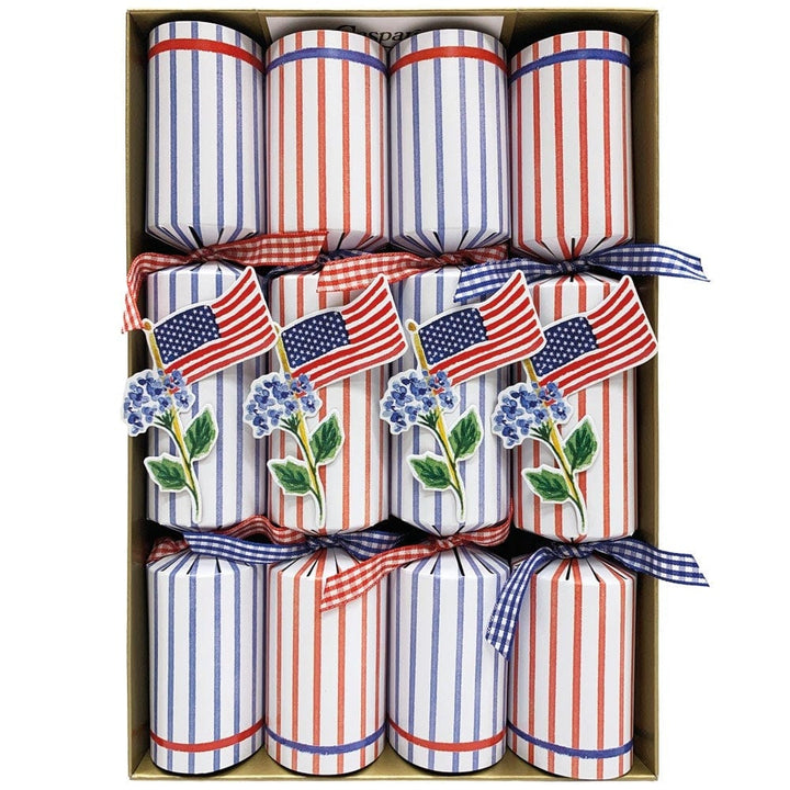 FLAGS AND HYDRANGEAS CELEBRATION CRACKERS BY CASPARI Caspari Bonjour Fete - Party Supplies