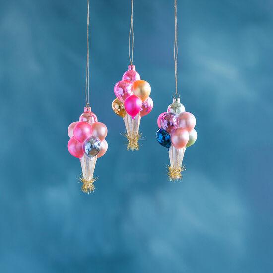 BALLOON BUNDLE CHRISTMAS ORNAMENT Glitterville Christmas Ornament Bonjour Fete - Party Supplies